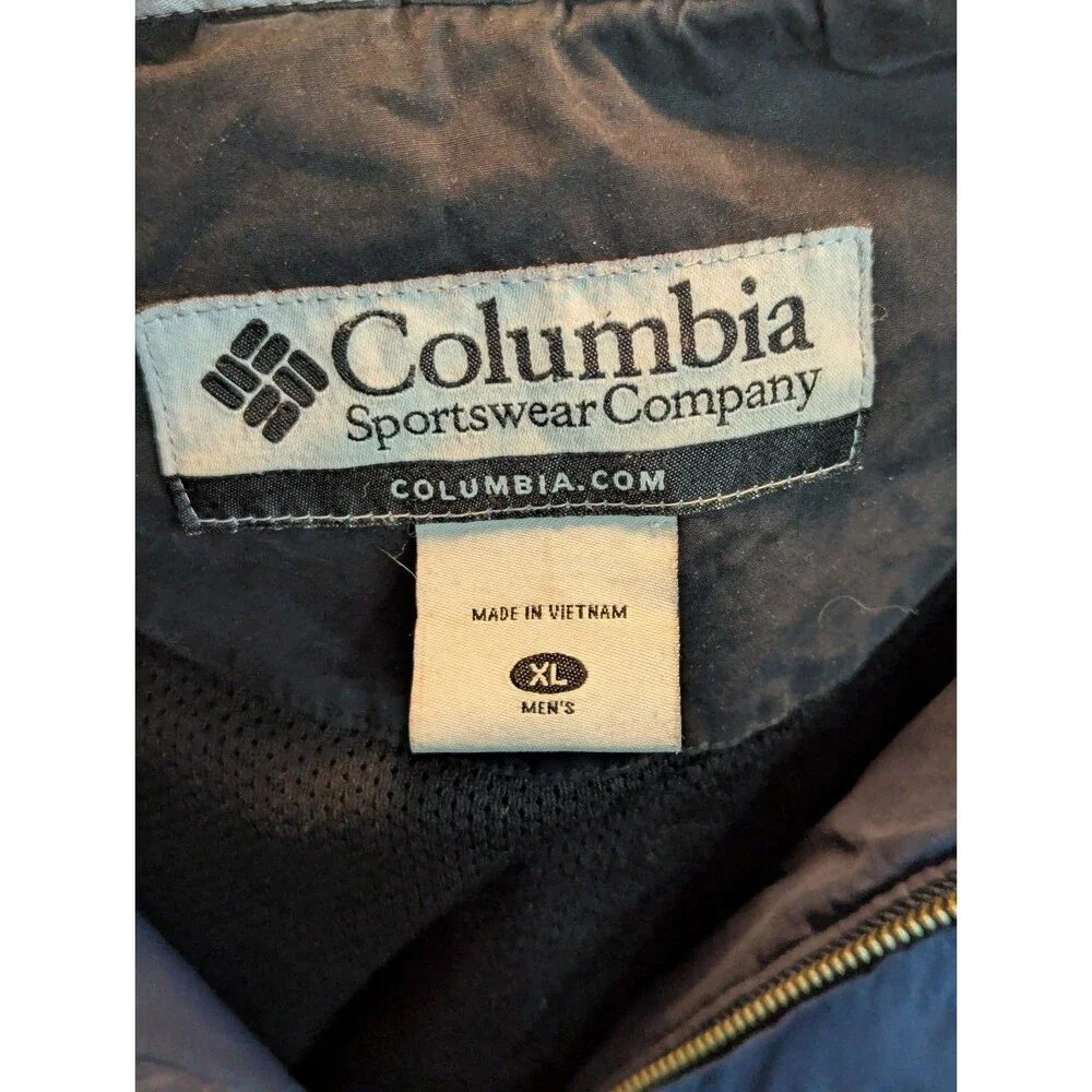 Columbia windbreaker jacket size extra large dark blue